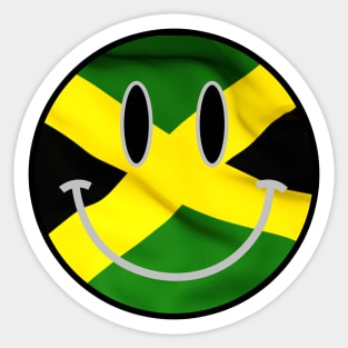 Jamaican Flag Smiley Face Sticker